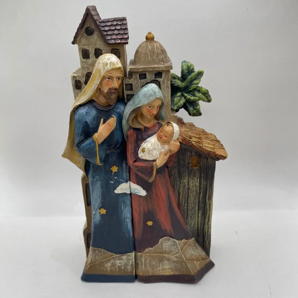 TII Collections X0234 Resin Holy Family Figurine Set 2pc Christmas Nativity